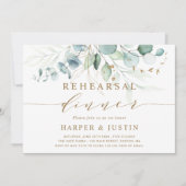 Gouden en groene botanische repetitiediner kaart (Voorkant)