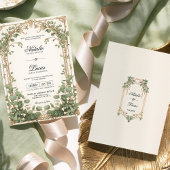 Gouden en groene Eucalyptus Greenery bruiloft Kaart
