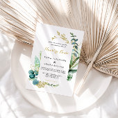  gouden en groene Eucalyptus Spaanse bruiloft Kaart