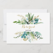 gouden en groene eucalyptusplaat (Achterkant)