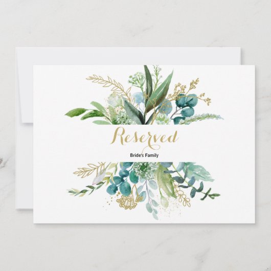 gouden en groene eucalyptusplaat (Achterkant)