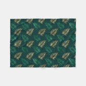 Gouden en groene glitter op tropische bladeren fleece deken (Voorkant (Horizontaal))