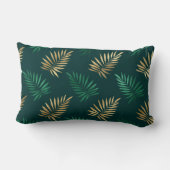 Gouden en groene glitter op tropische bladeren kussen (Achterkant)