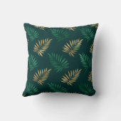 Gouden en groene glitter op tropische bladeren kussen (Achterkant)
