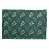 Gouden en groene glitter op tropische bladeren kussensloop (Achterkant)