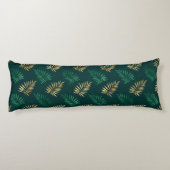 Gouden en groene glitter op tropische bladeren lichaamskussen (Achterkant)