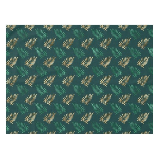 Gouden en groene glitter op tropische bladeren tafelkleed (Voorkant (Horizontaal))