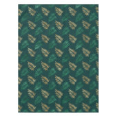 Gouden en groene glitter op tropische bladeren tafelkleed (Voorkant)