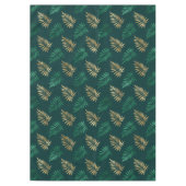 Gouden en groene glitter op tropische bladeren tafelkleed (Voorkant)