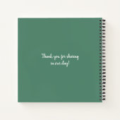 Gouden en groene Greenery Wreath Guest Book Notitieboek (Achterkant)
