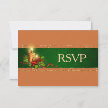 Gouden en groene Kerst Huwelijk RSVP