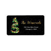 Gouden en groene kerstversiering etiket (Voorkant)
