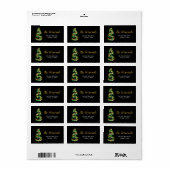 Gouden en groene kerstversiering etiket (Full Sheet)