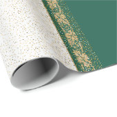 Gouden en groene Matte Wrapping Papier (Rol Hoek)