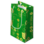 Gouden en groene Ornamenten Klein Cadeauzakje (Achterkant Gekanteld)