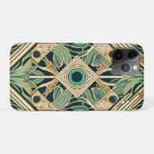Gouden en groene pauw abstracte veren textuur Case-Mate iPhone case (Achterkant (horizontaal))