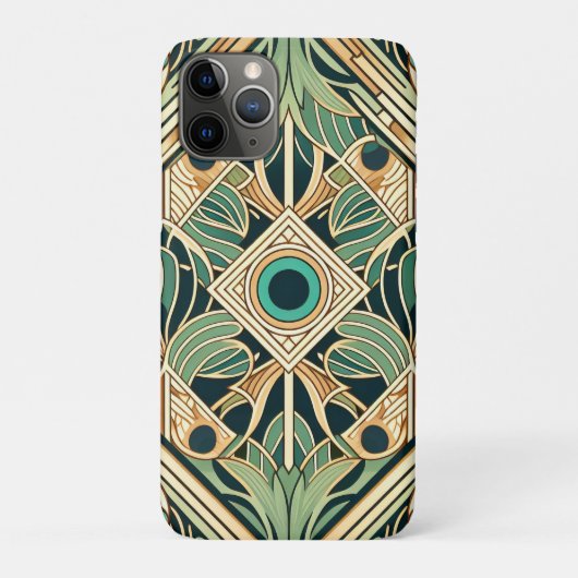 Gouden en groene pauw abstracte veren textuur Case-Mate iPhone case (Achterkant)