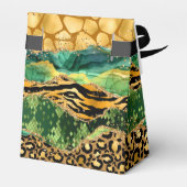 Gouden en Groene Safari Agaat Verjaardag Dank u Bedankdoosjes (Achterkant)