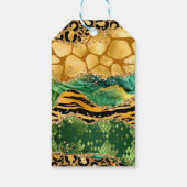 Gouden en Groene Safari Agaat Verjaardag Dank u Cadeaulabel (Achterkant)