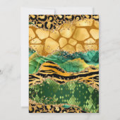 Gouden en Groene Safari Agaat Verjaardag Kaart (Achterkant)