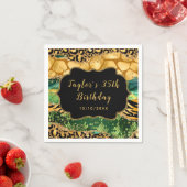 Gouden en Groene Safari Agaat Verjaardag Servet (Insitu)