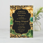 Gouden en Groene Safari Agaat Zoet Zestien Kaart (Staand voorkant)