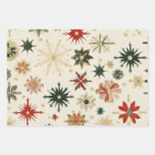  gouden en groene sneeuwvlokken inpakpapier vel (Voorkant)