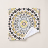 Gouden en houtskool Mandala Patroon Bad Handdoek (Wasdoekje)