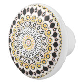 Gouden en houtskool Mandala Patroon Keramische Knop (Rechts)