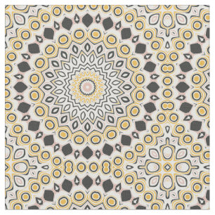 Gouden en Houtskool Mandala Patroon Stof