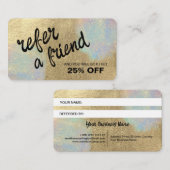 Gouden en iriserende glitter textuur aanbevelingskaartje (Voorkant / Achterkant)