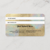 Gouden en iriserende glitter textuur aanbevelingskaartje (Achterkant)