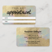 Gouden en iriserende glitter textuur afsprakenkaartje (Voorkant / Achterkant)