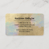 Gouden en iriserende glitter textuur afsprakenkaartje (Achterkant)