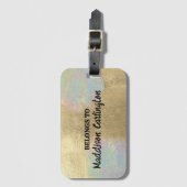 Gouden en iriserende Glitter Textuur Bagagelabel (Voorkant (verticaal))