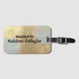 Gouden en iriserende Glitter Textuur Bagagelabel