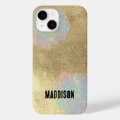 Gouden en iriserende glitter textuur Case-Mate iPhone case (Achterkant)