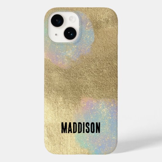 Gouden en iriserende glitter textuur Case-Mate iPhone case (Achterkant)