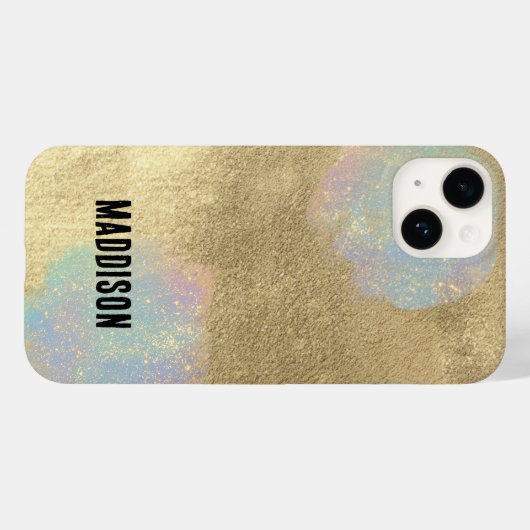 Gouden en iriserende glitter textuur Case-Mate iPhone case (Achterkant (horizontaal))