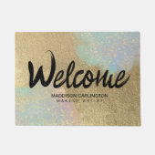 Gouden en iriserende glitter textuur deurmat (Voorkant)