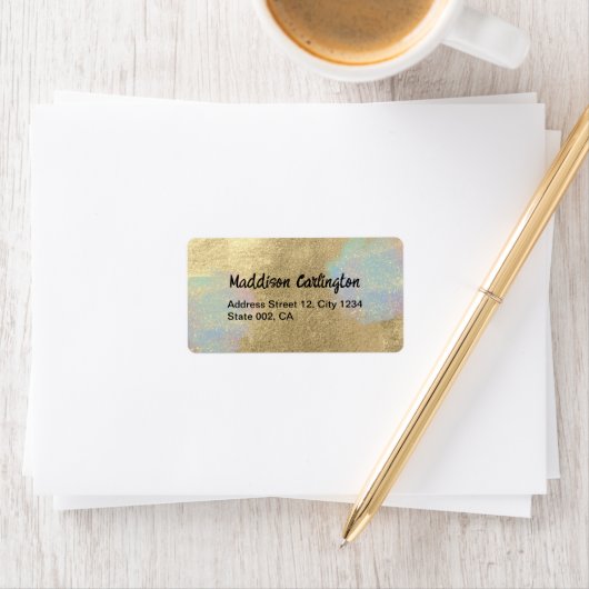 Gouden en iriserende Glitter Textuur Etiket (Insitu)