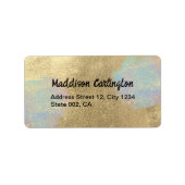 Gouden en iriserende Glitter Textuur Etiket (Voorkant)