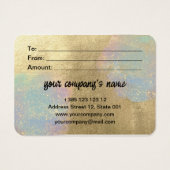 Gouden en iriserende Glitter Textuur Gift Kaart (Achterkant)