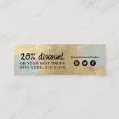 Gouden en iriserende glitter textuur mini visitekaartje (Achterkant)