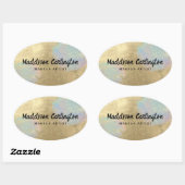 Gouden en iriserende glitter textuur ovale sticker (Vel)