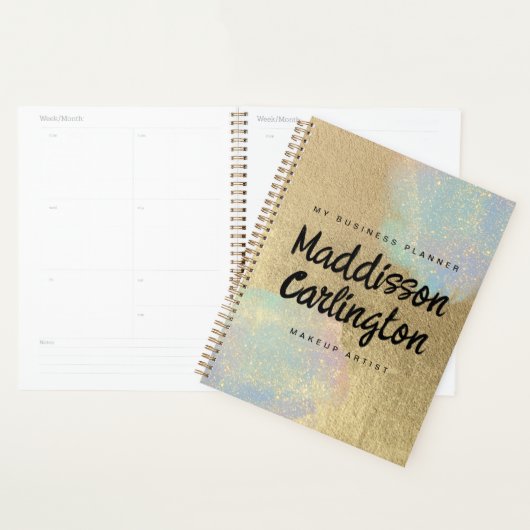 Gouden en iriserende glitter textuur planner (Display)