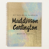 Gouden en iriserende glitter textuur planner (Voorkant)