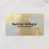 Gouden en iriserende glitter textuur visitekaartje (Voorkant)