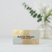 Gouden en iriserende glitter textuur visitekaartje (Staand voorkant)