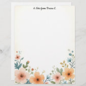 Gouden en ivoren bloemen briefhoofd (Voorkant / Achterkant)